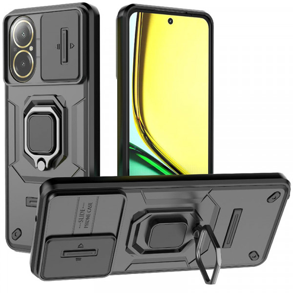 

Чехол RosCase Transformer Ring Holder с кольцом для Realme C67, Черный