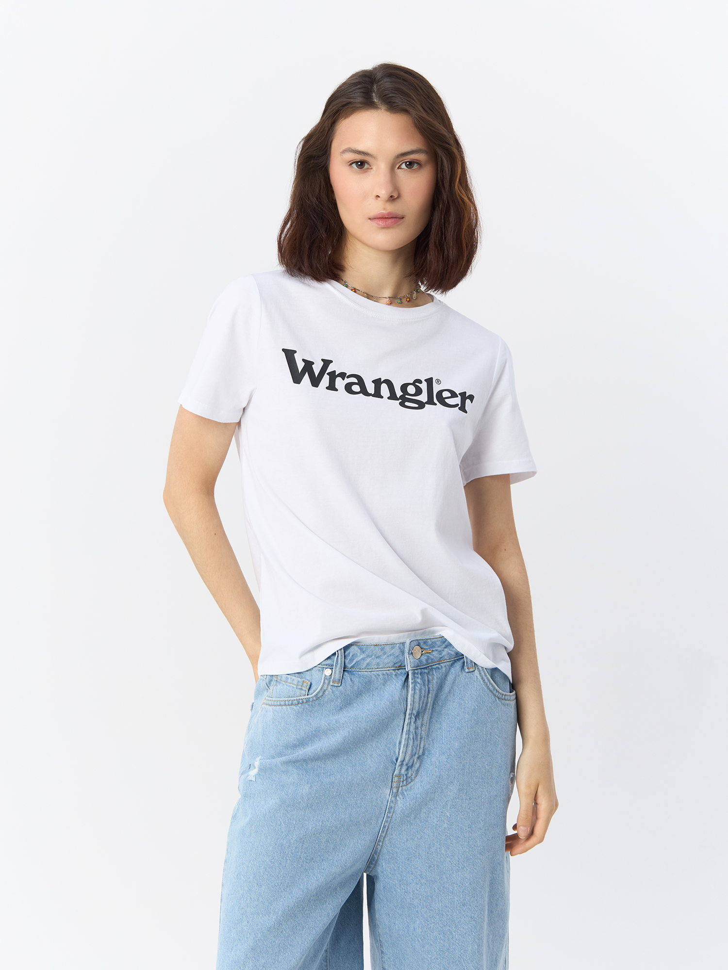 

Футболка женская Wrangler 112146405 белая M, Белый, 112146405