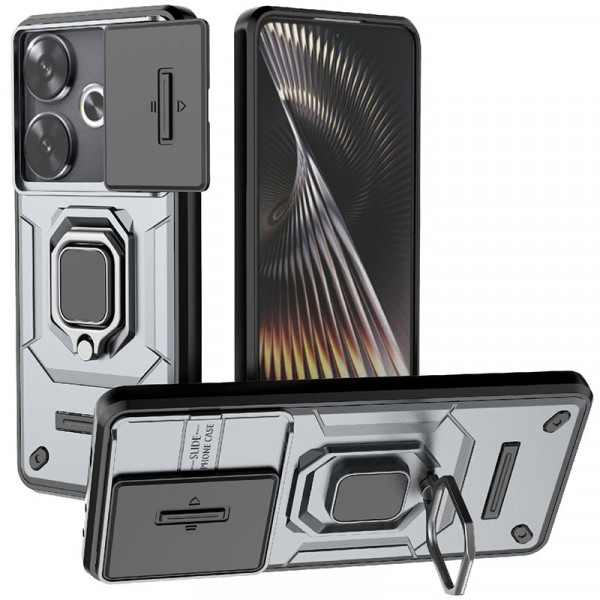 

Чехол RosCase Transformer Ring Holder для Xiaomi Redmi Turbo 3, Poco F6, Серый