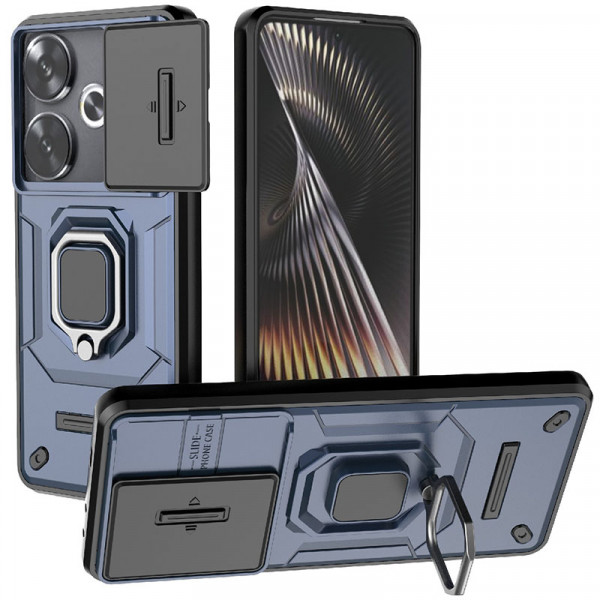 

Чехол RosCase Transformer Ring Holder для Xiaomi Redmi Turbo 3, Poco F6, Синий
