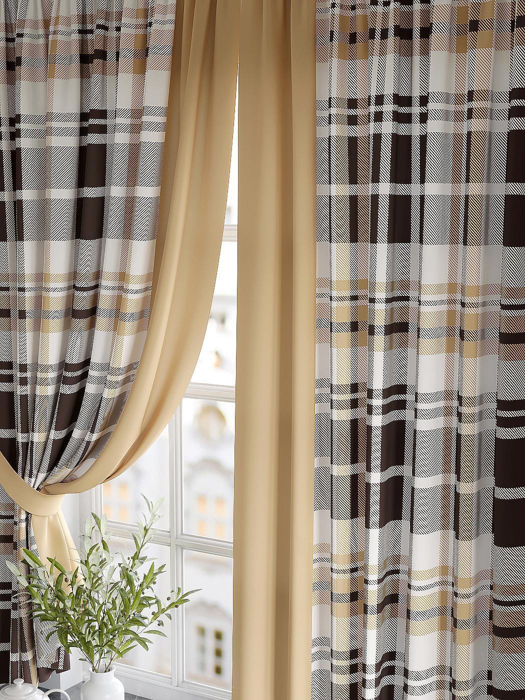 

Комплекты штор AT HOME Вилпрос высота 180 см, ширина 150 см, Бежевый, 920650