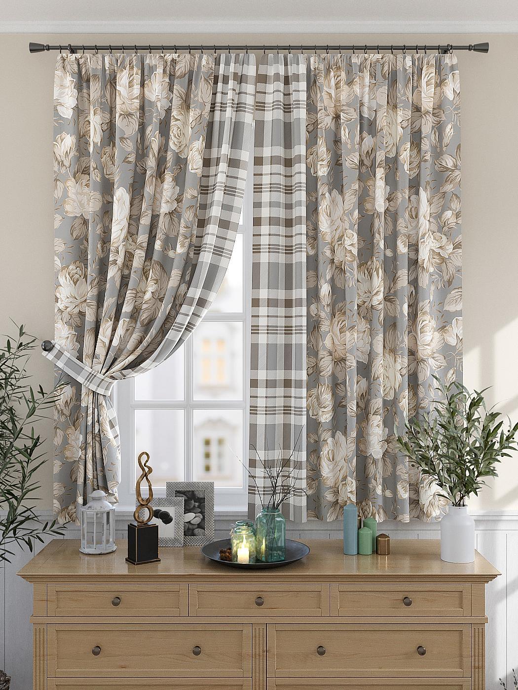 

Комплекты штор AT HOME Монфиор высота 180 см, ширина 150 см, Бежевый, 925205