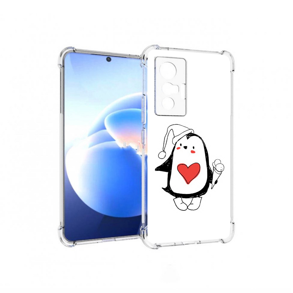 

Чехол MyPads Tocco для Vivo X70 Пингвин с мороженым, Прозрачный, Tocco