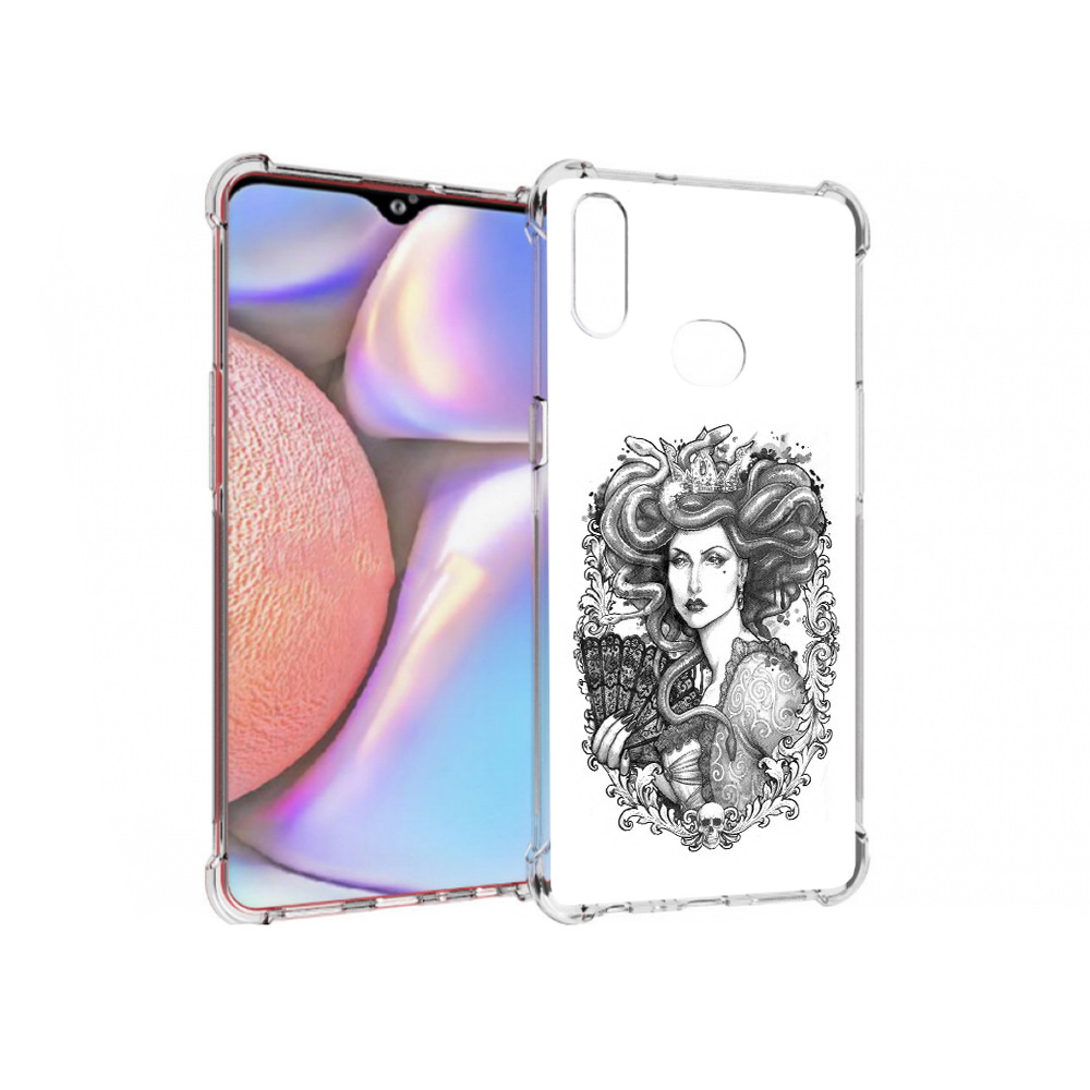 

Чехол MyPads Tocco для Samsung Galaxy A10s медуза черно белый (PT139908.534.472), Прозрачный, Tocco