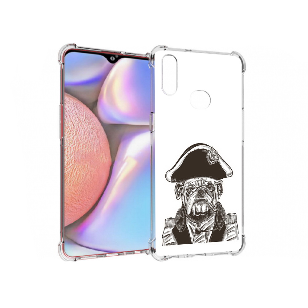 

Чехол MyPads Tocco для Samsung Galaxy A10s мопс генерал (PT139908.534.483), Прозрачный, Tocco