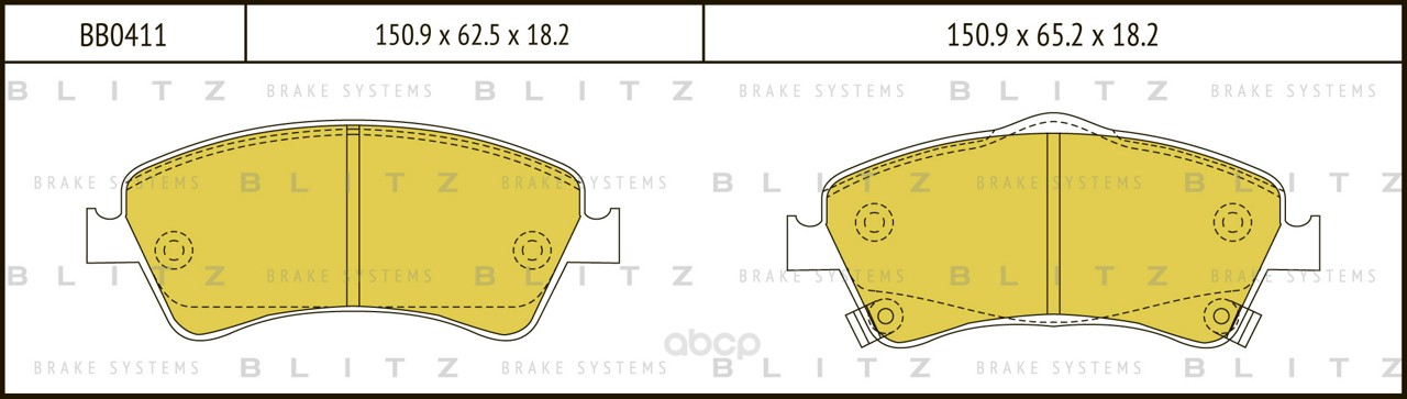 

Тормозные колодки BLITZ дисковые BB0411