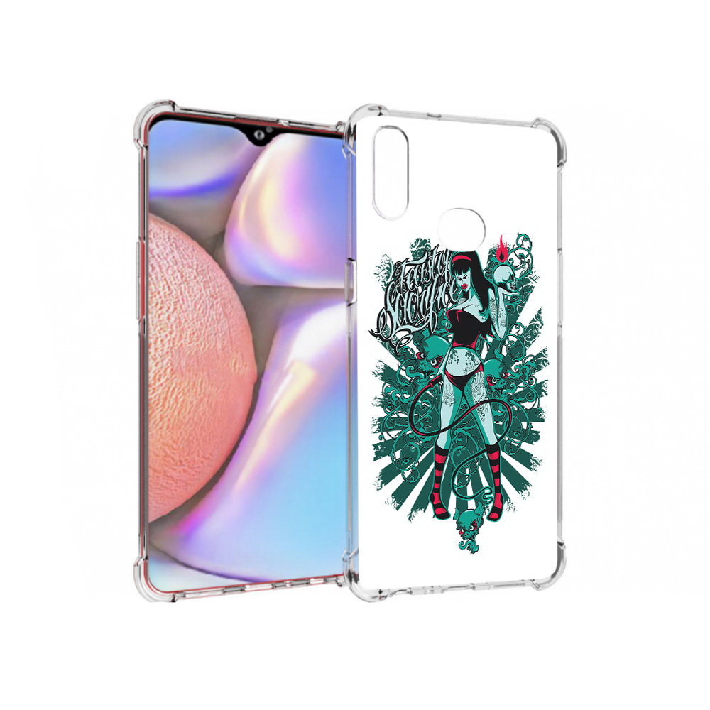 

Чехол MyPads Tocco для Samsung Galaxy A10s нарисованная девушка в татуировках, Прозрачный, Tocco