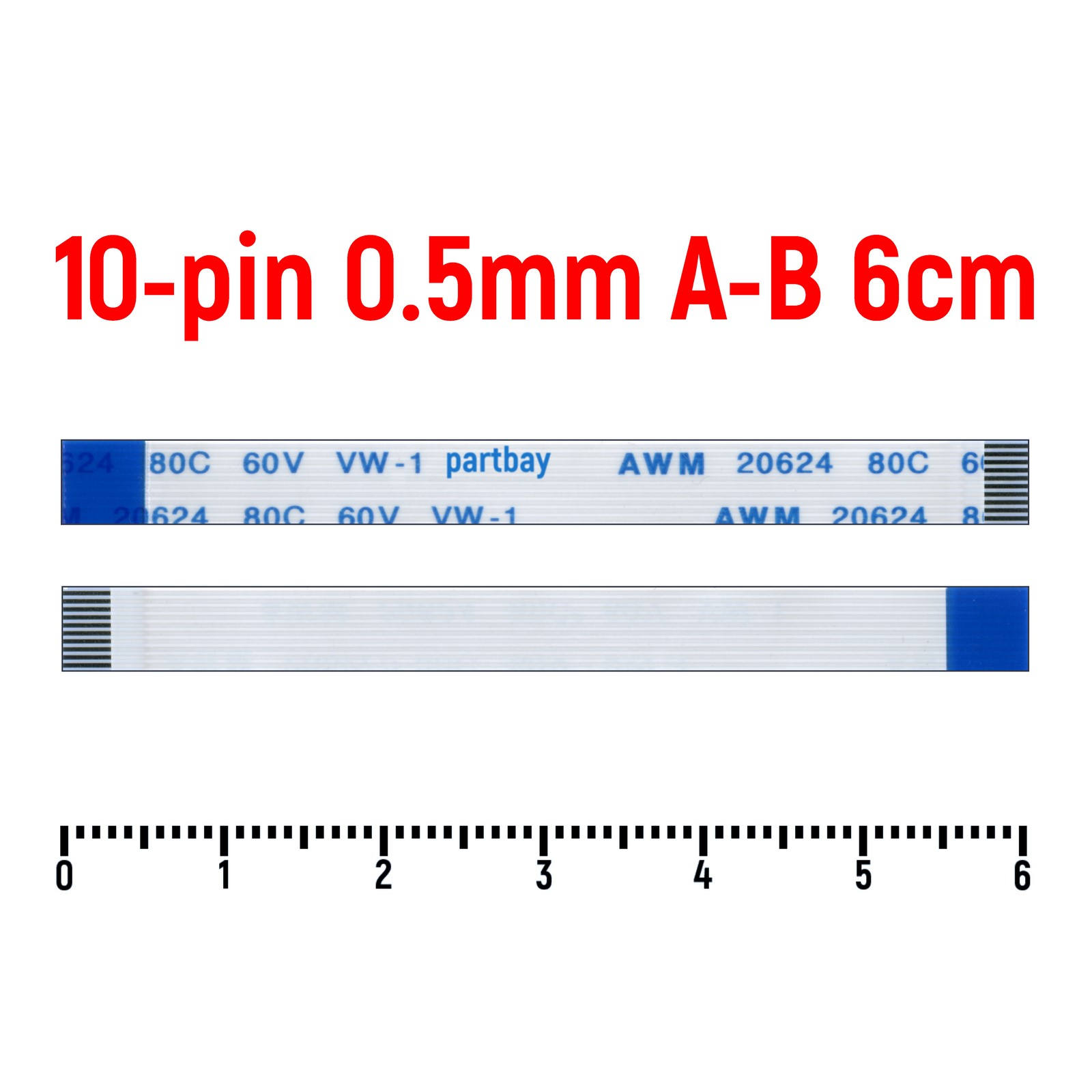 

Шлейф FFC 10-pin Шаг 0.5mm Длина 6cm