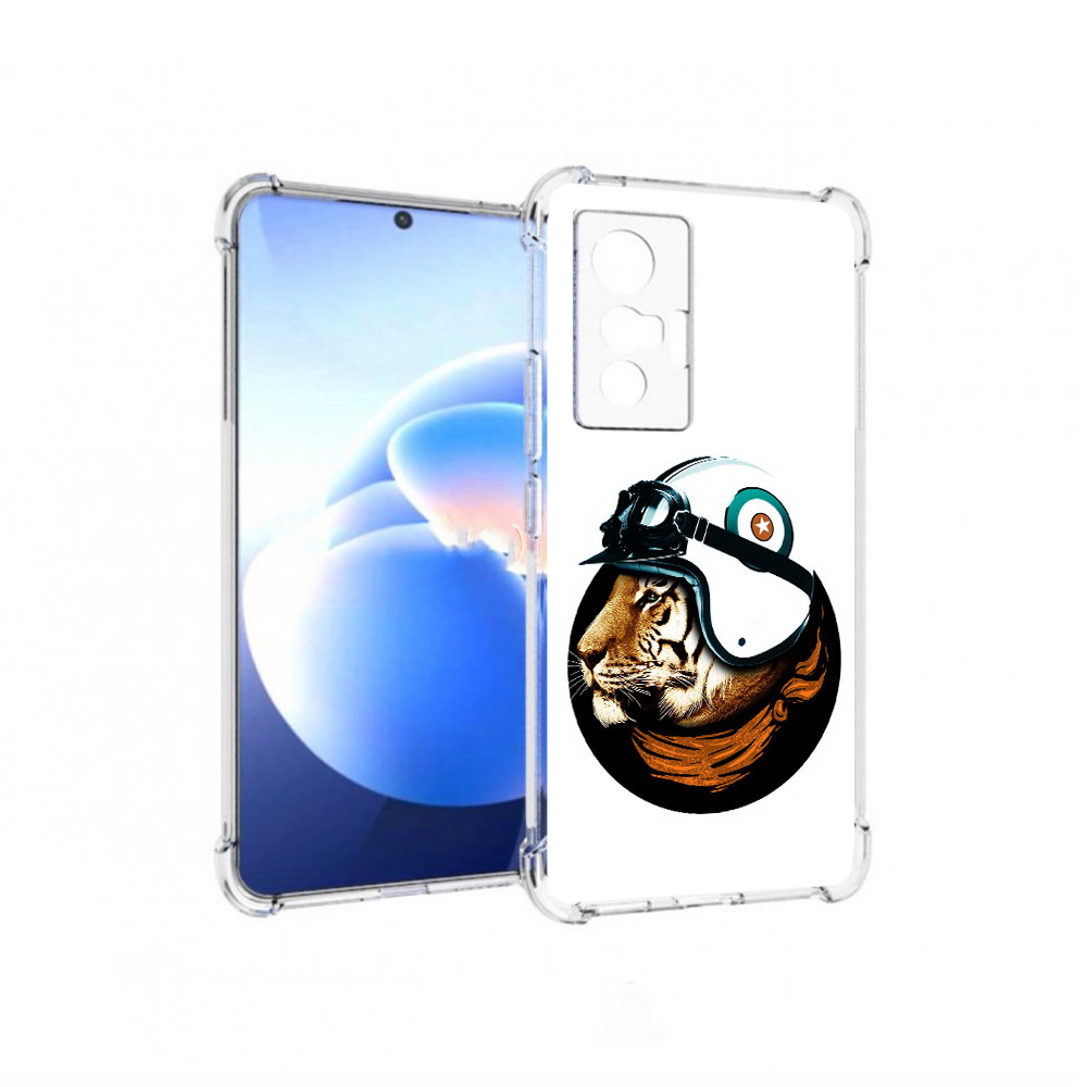 

Чехол MyPads Tocco для Vivo X70 Тигр в шлеме, Прозрачный, Tocco