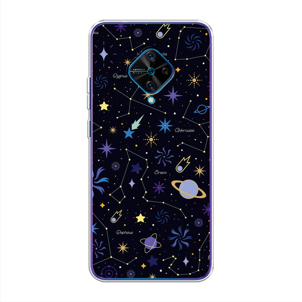 

Чехол для Vivo V17/Y9s "Цветной космос", Желтый, 261550-2