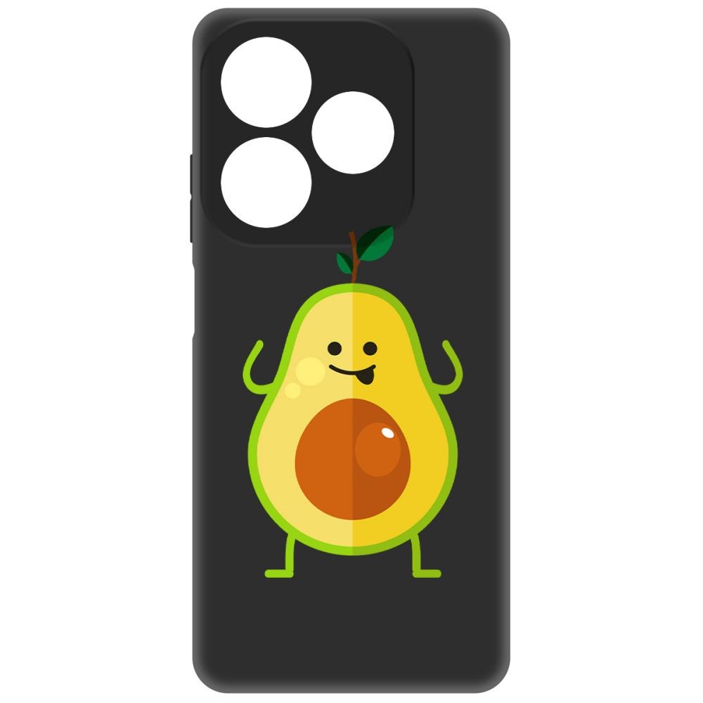 

Чехол-накладка Krutoff Soft Case Авокадо Веселый для INFINIX Smart 8 черный