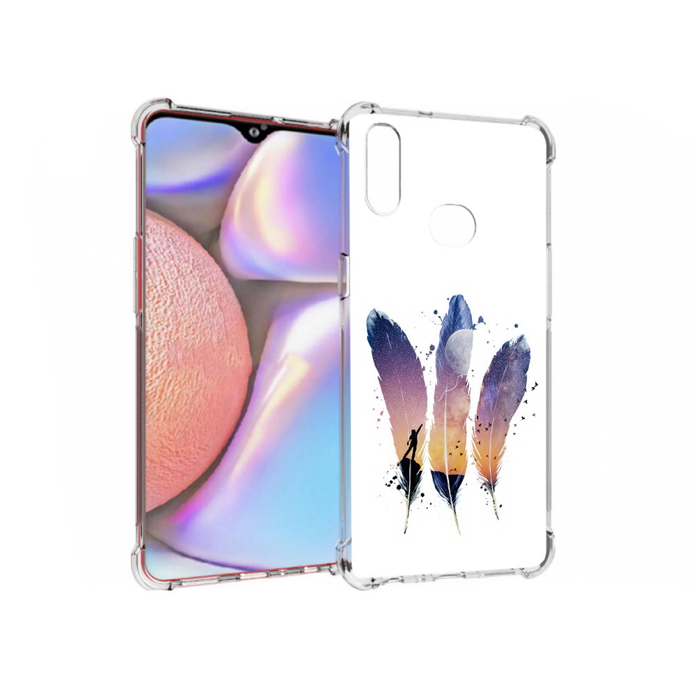 

Чехол MyPads Tocco для Samsung Galaxy A10s небесные перья (PT139908.534.519), Прозрачный, Tocco