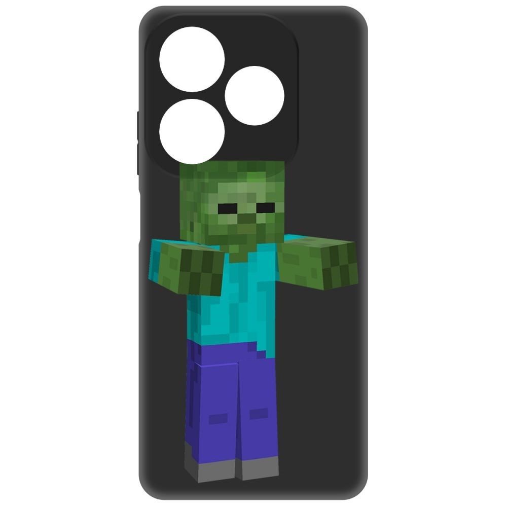 

Чехол-накладка Krutoff Soft Case Minecraft-Гигант для INFINIX Smart 8 черный