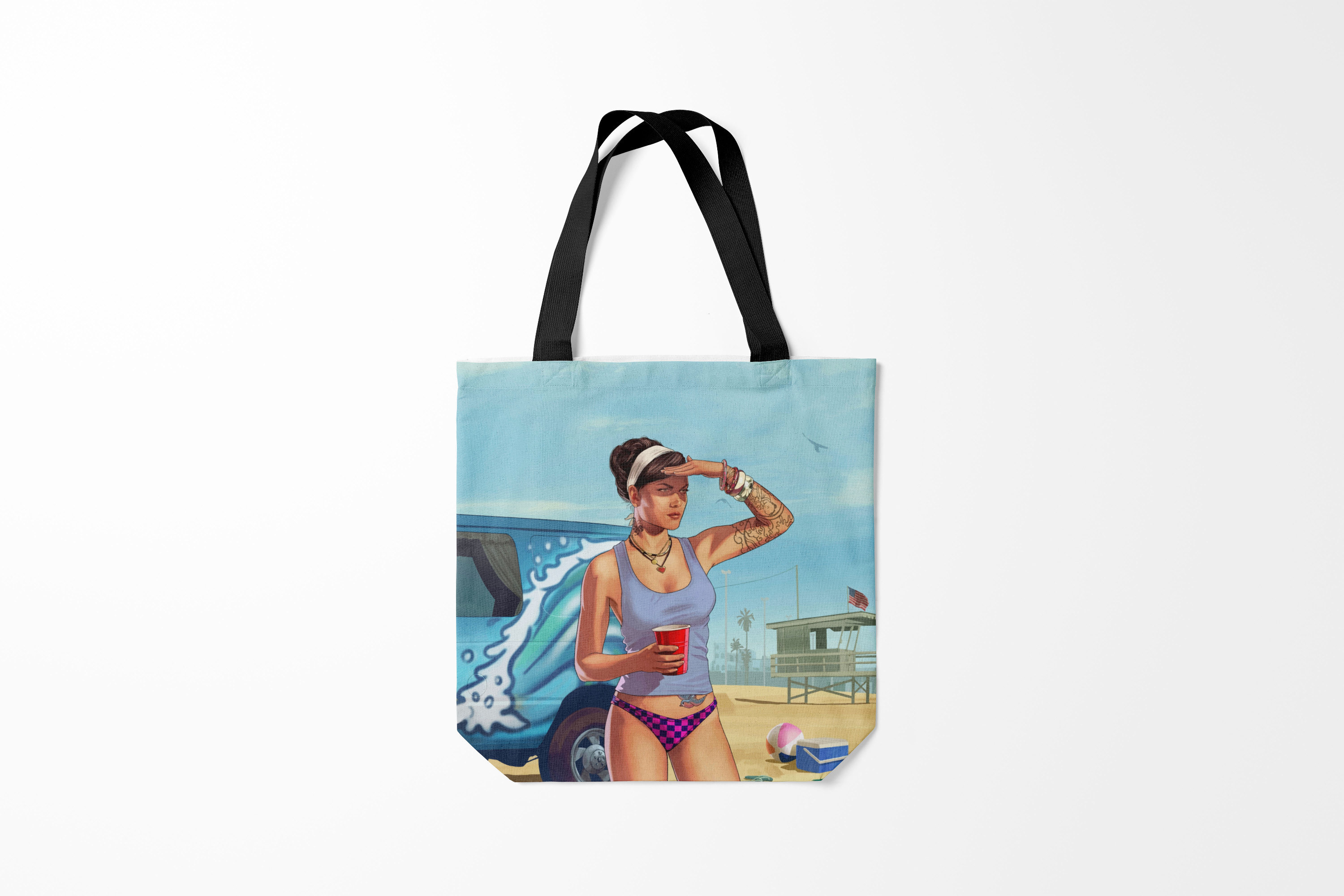 

Сумка шoппер унисекс Burnettie GTA girl with coffee, разноцветный, GTA girl with coffee