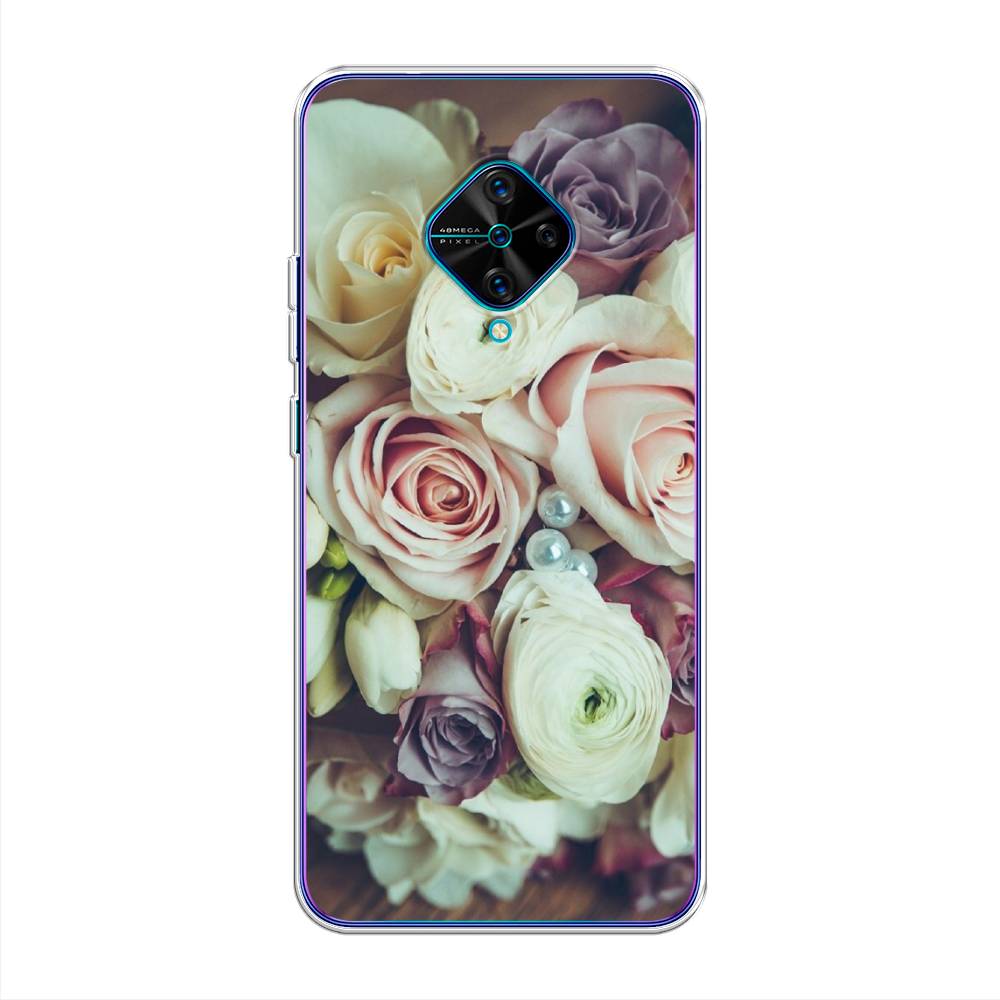 

Чехол для Vivo V17/Y9s "Свадебный букет", Белый;фиолетовый, 261550-2