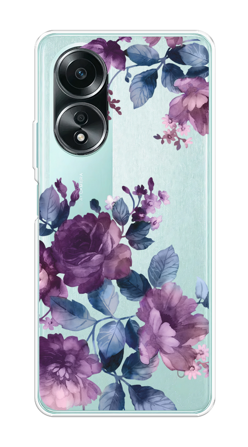

Чехол на Oppo A58 4G "Purple Blossoms", Синий;фиолетовый, 2514950-1