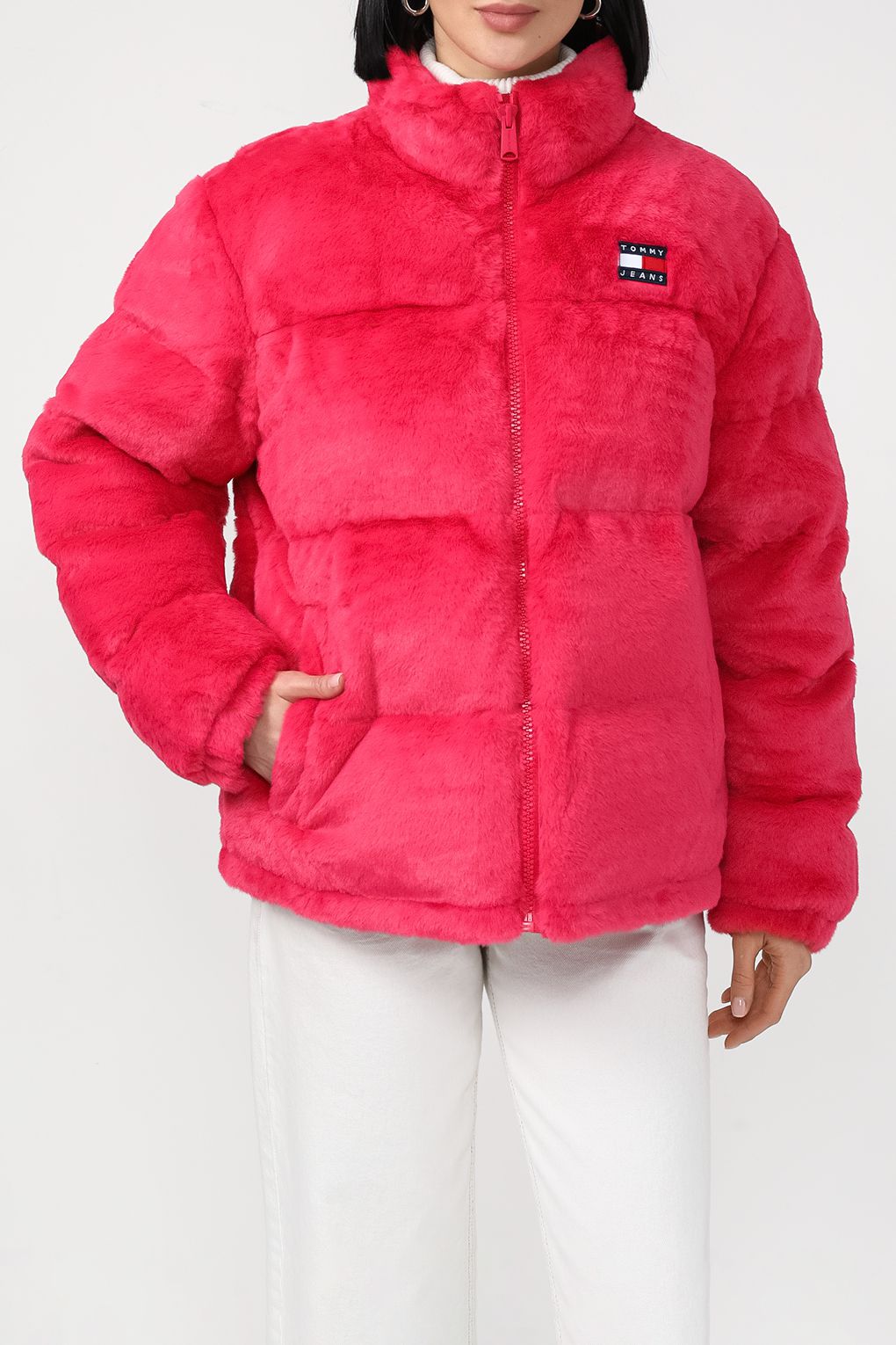 

Куртка женская Tommy Jeans DW0DW16584 розовая M, Розовый, DW0DW16584