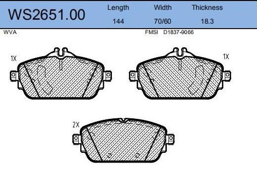 

Тормозные колодки JEENICE передние дисковые ws265100