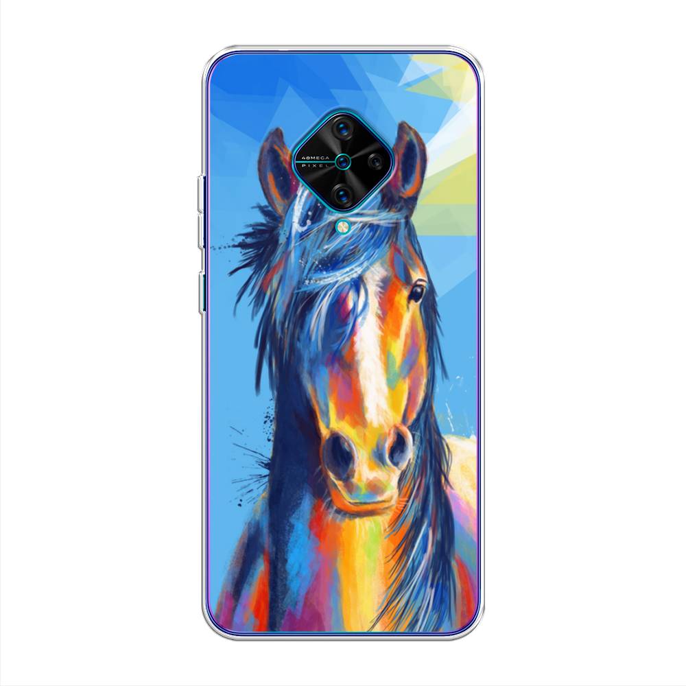 

Чехол для Vivo V17/Y9s "Лошадь арт 3", Голубой;желтый;синий, 261550-1