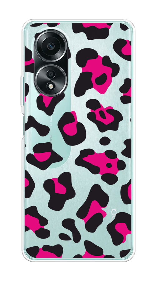 

Чехол на Oppo A58 4G "Pink cow spots", Черный;розовый, 2514950-1