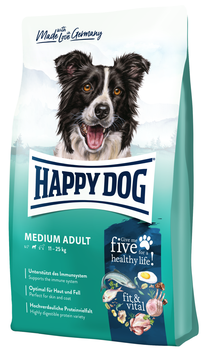 

Сухой корм для собак Happy Dog Medium Adult птица, 4кг