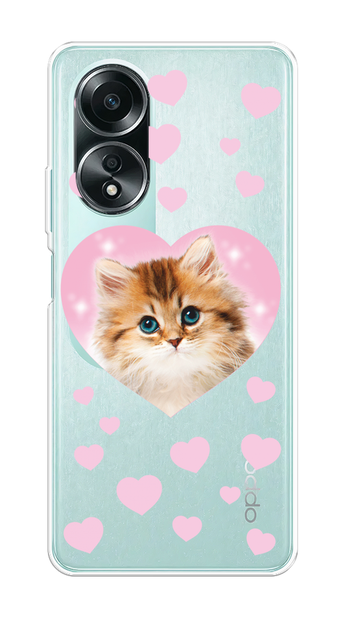

Чехол на Oppo A58 4G "Котенок в сердце", Розовый;оранжевый;белый;прозрачный, 2514950-1