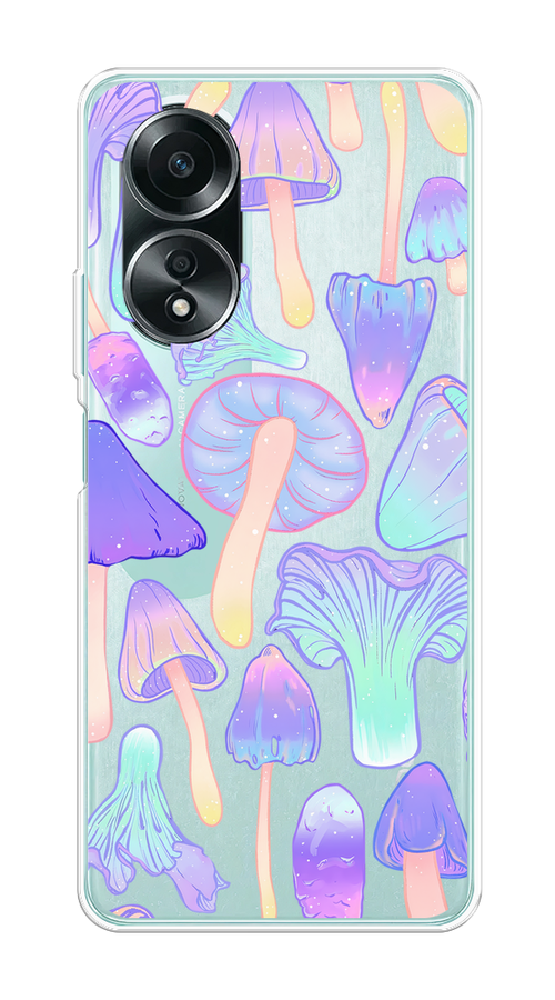 

Чехол на Oppo A58 4G "Пастельные грибы", Фиолетовый;голубой, 2514950-1
