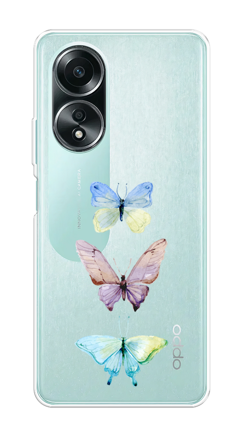

Чехол на Oppo A58 4G "Акварельные бабочки", Бирюзовый;розовый, 2514950-1