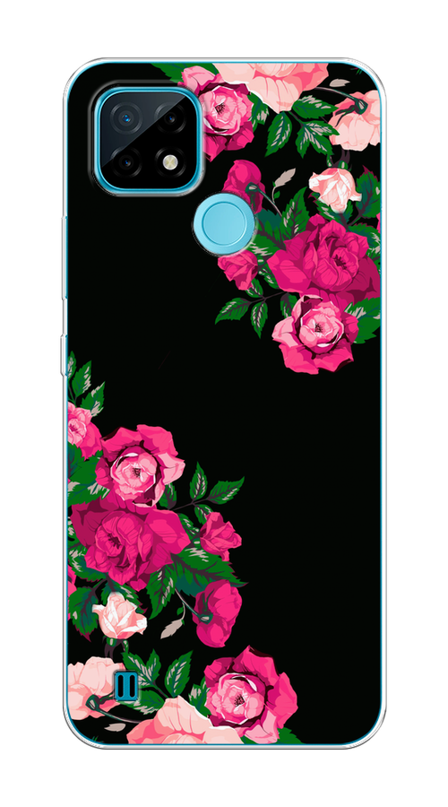

Чехол на Oppo Realme C21 "Розы фуксия", Черный;розовый;зеленый, 254950-1