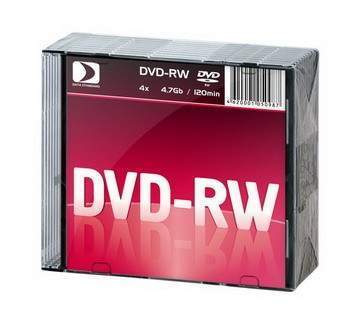 фото Диск dvd-rw data standard 4x, 4.7gb 10 slim (арт. 185686) nobrand