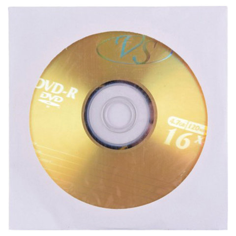 фото Диск dvd-r vs, 4,7 gb, 16x, бумажный конверт (арт. 511555)