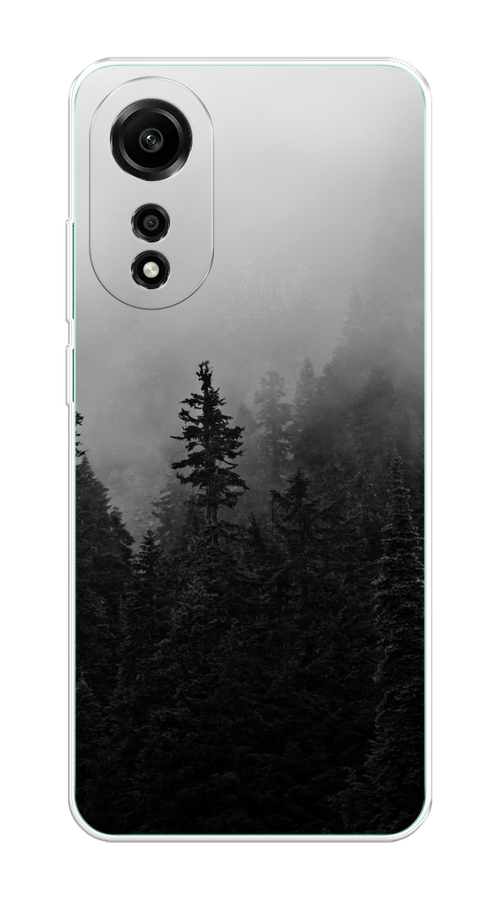 

Чехол на Oppo A78 4G "Туманный лес", Серый;черный, 2514750-1