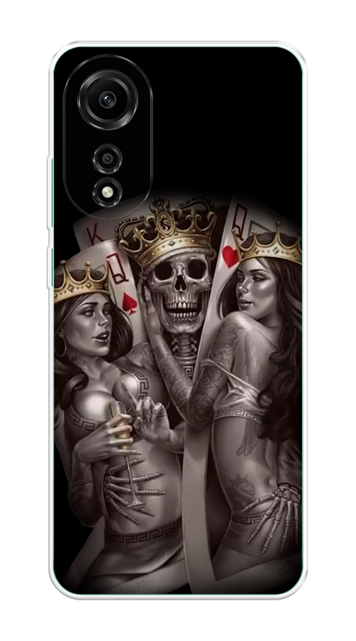 

Чехол на Oppo A78 4G "Карты король и королевы", Серый;желтый, 2514750-1