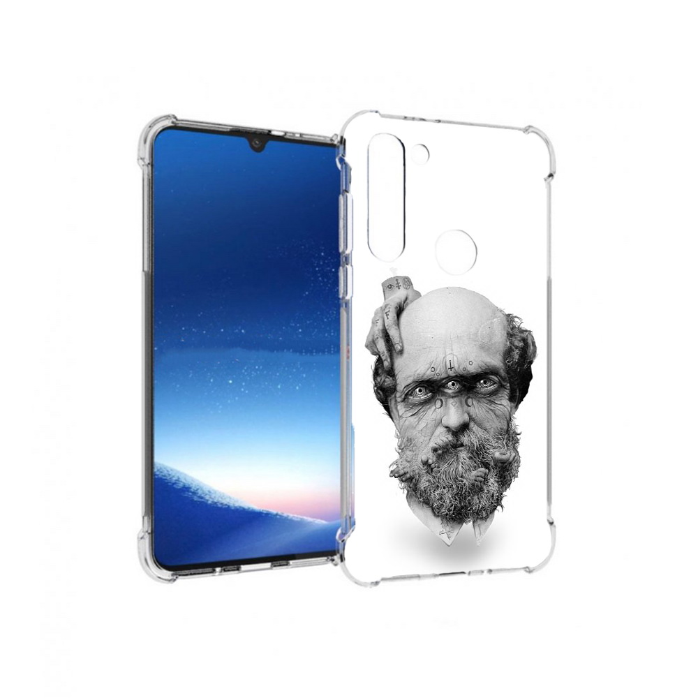 

Чехол MyPads Tocco для Motorola Moto G8 Power страшный бородатый мужчина абстракция, Прозрачный, Tocco
