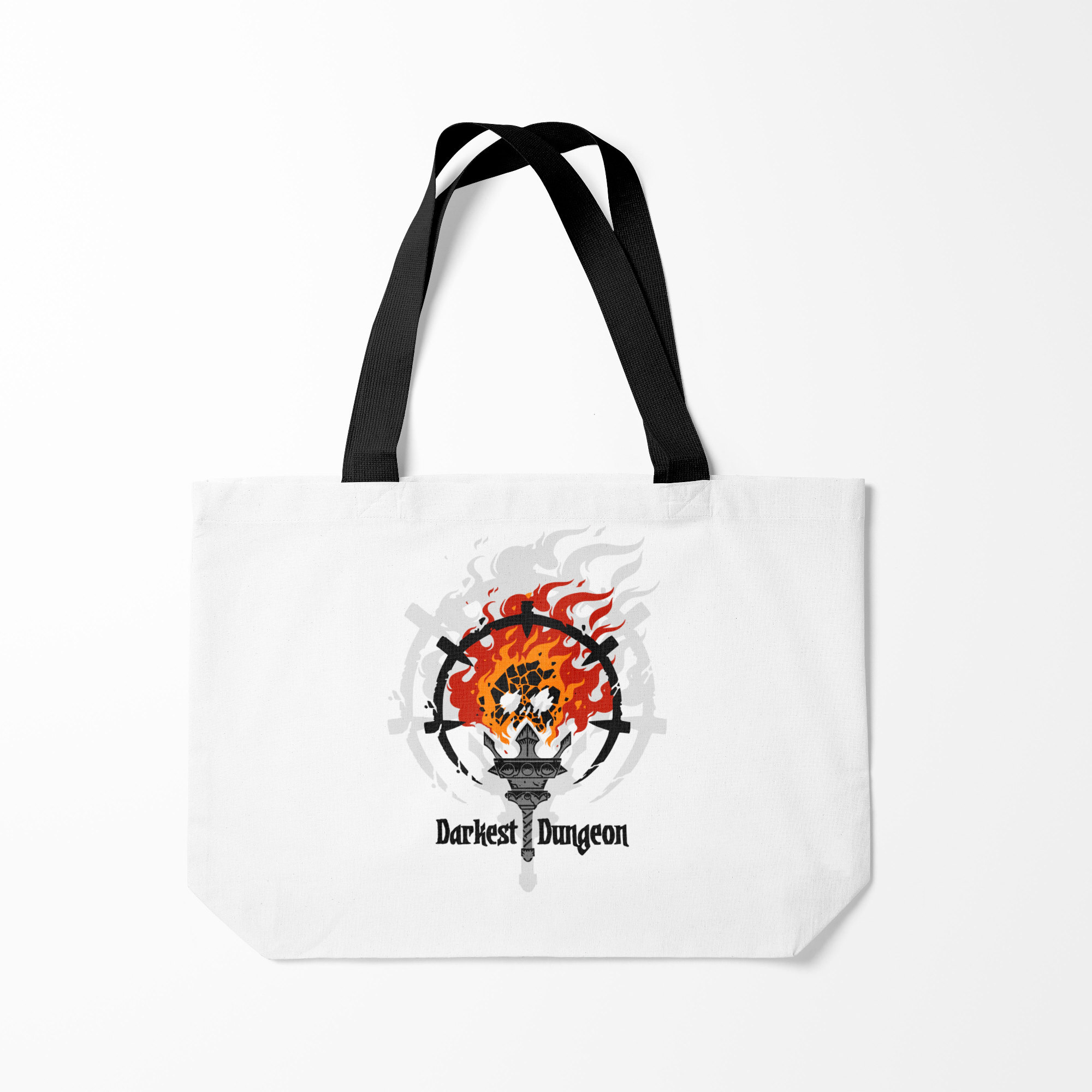 

Сумка шoппер унисекс Burnettie Darkest Dungeon skull logo, белый, Darkest Dungeon skull logo