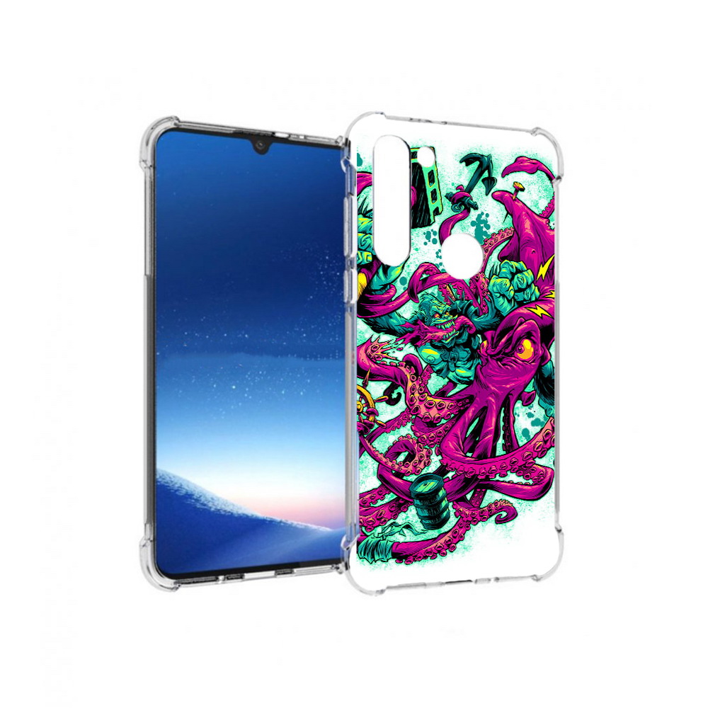 

Чехол MyPads Tocco для Motorola Moto G8 Power фиолетовый кракен (PT143076.340.657), Прозрачный, Tocco