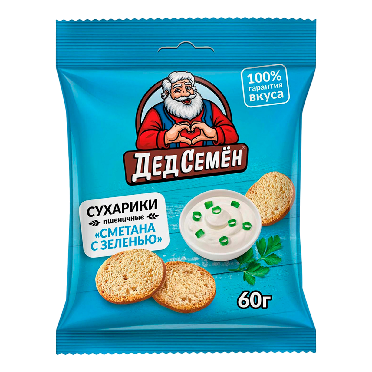

Сухарики пшеничные Дед Семен Сметана с зеленью 60 г