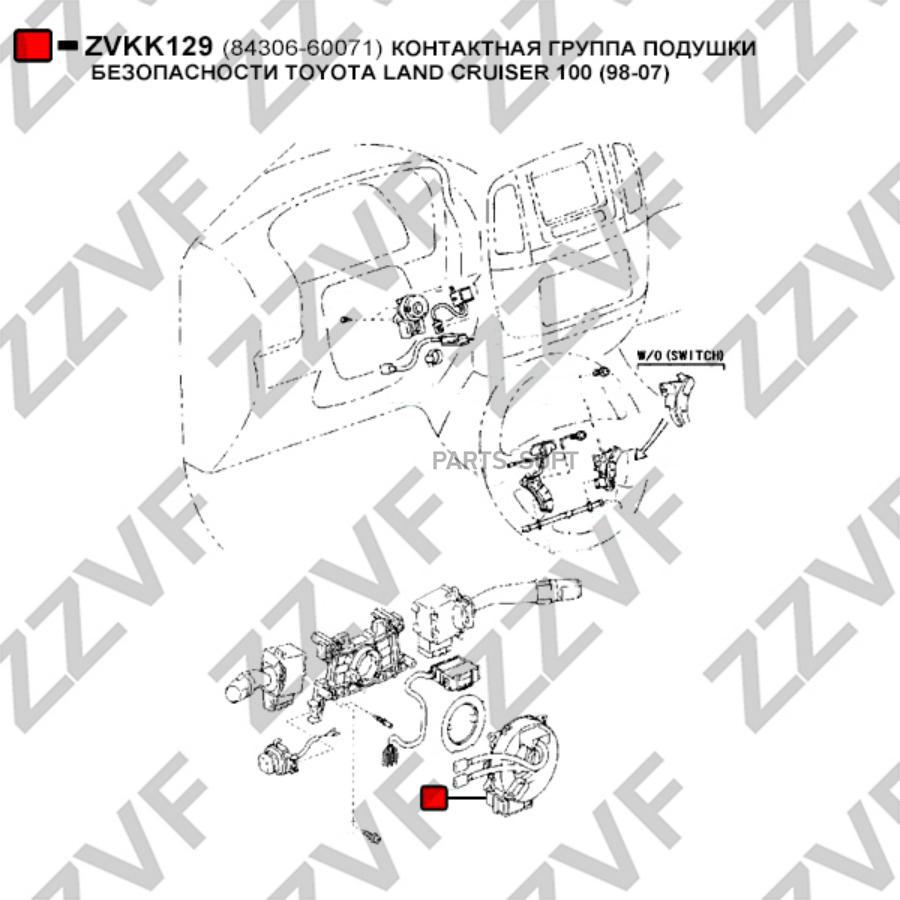 Контактная Группа Подушки Безопасности Toyota Land Cruiser 100 (98-07) ZZVF арт. ZVKK129