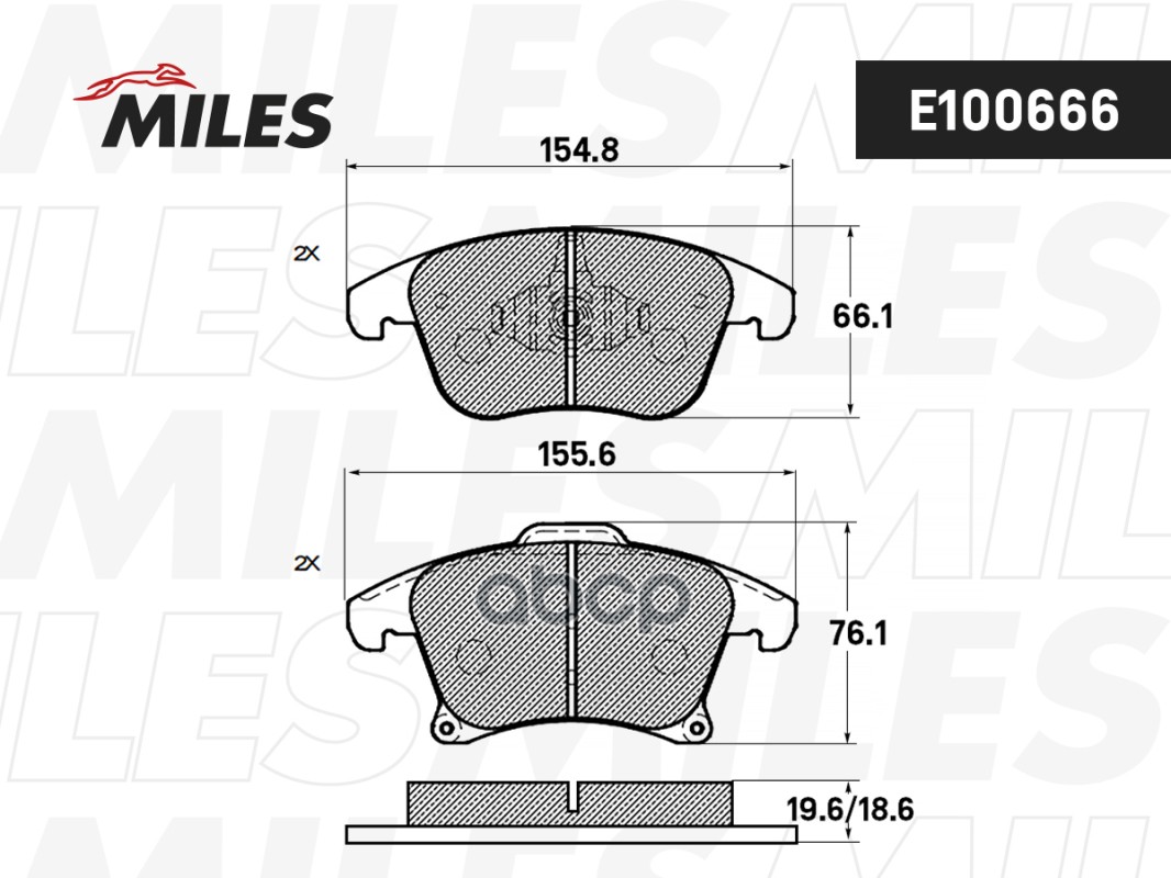 фото Колодки тормозные форд/форт/ford mondeo 15-/s-max 15- передние semimetallic miles арт. e10