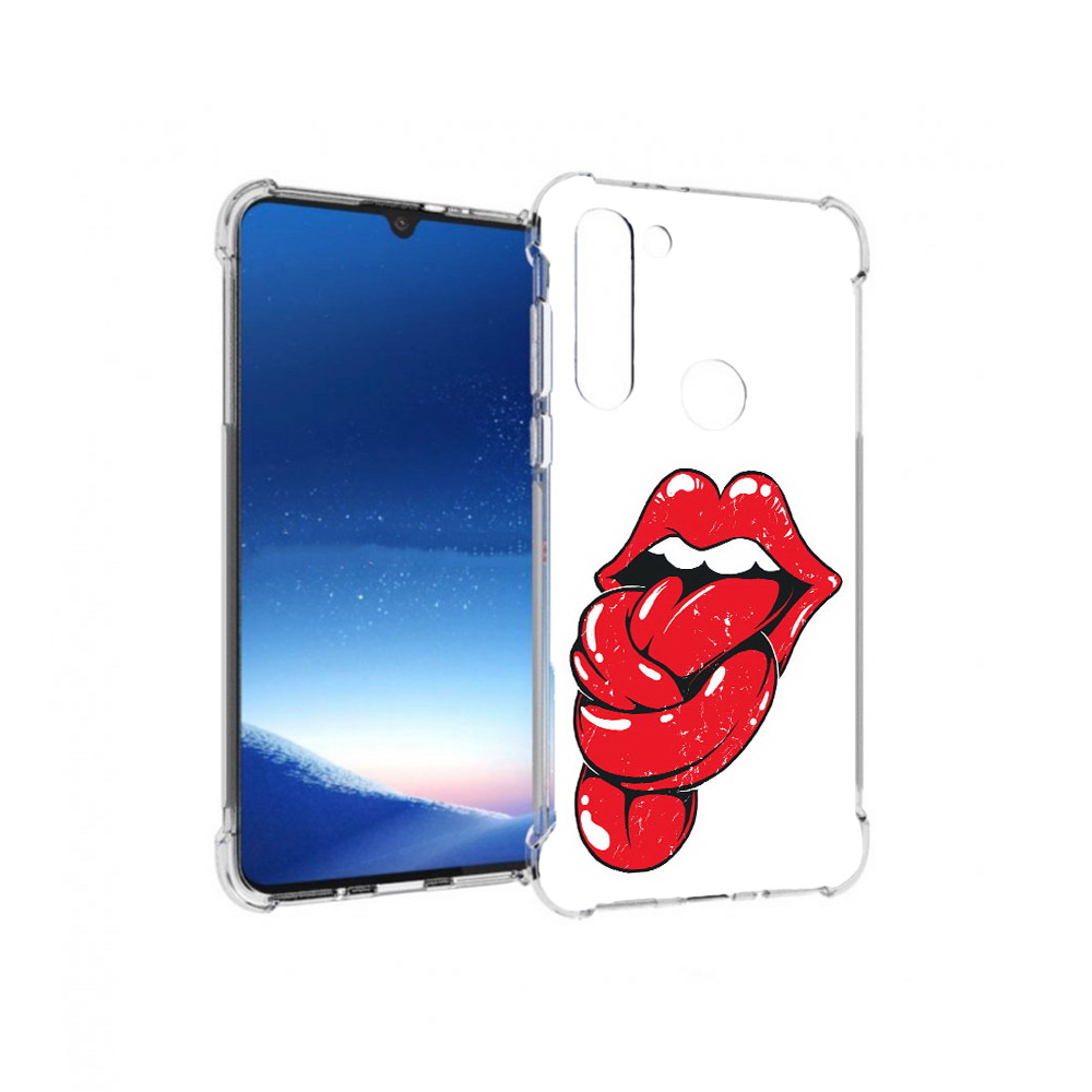 

Чехол MyPads Tocco для Motorola Moto G8 Power яркие губы с языком (PT143076.340.705), Прозрачный, Tocco