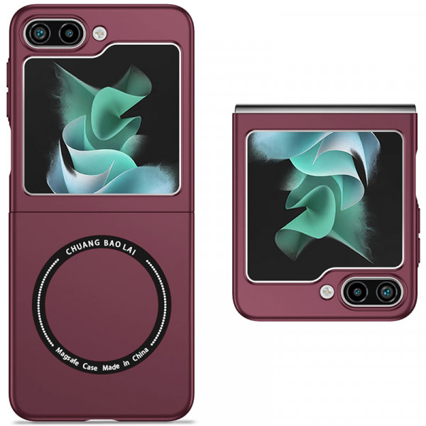 

Чехол RosCase Matte Shield с поддержкой Magsafe для Samsung Galaxy Z Flip 5, Бордовый
