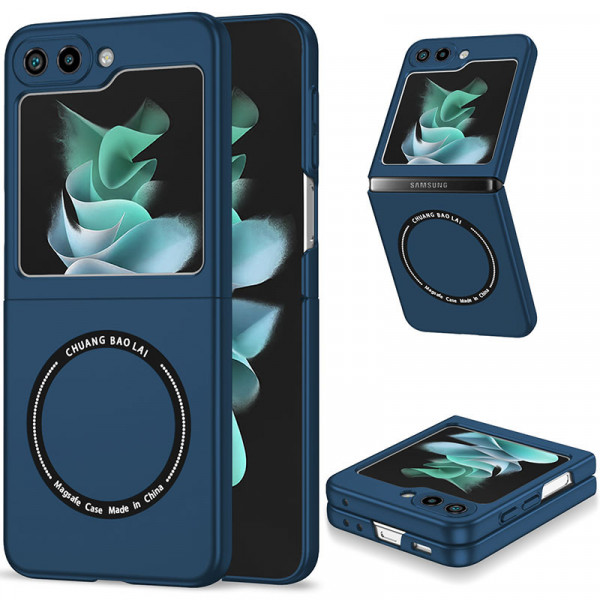 

Чехол RosCase Matte Shield поддержка Magsafe для Samsung Galaxy Z Flip 6, Синий