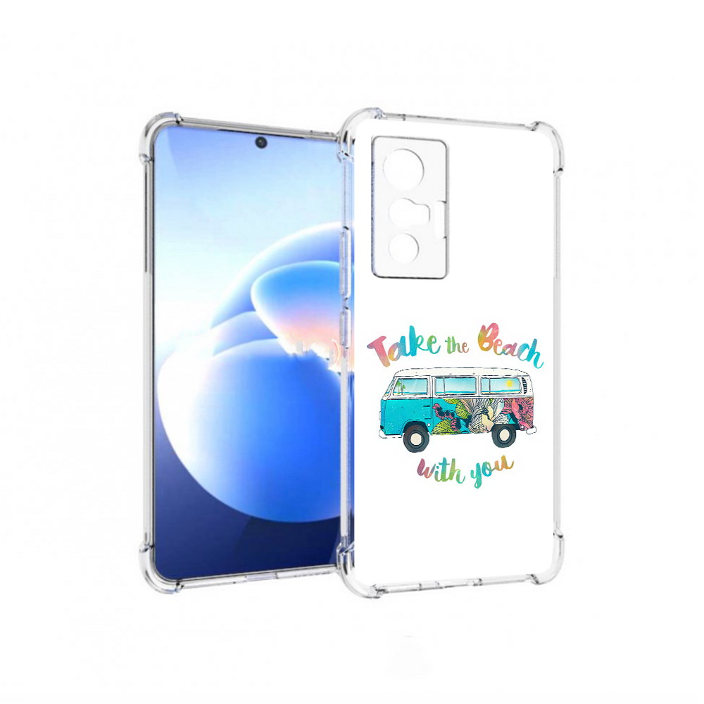 

Чехол MyPads Tocco для Vivo X70 Хиппи автобус, Прозрачный, Tocco