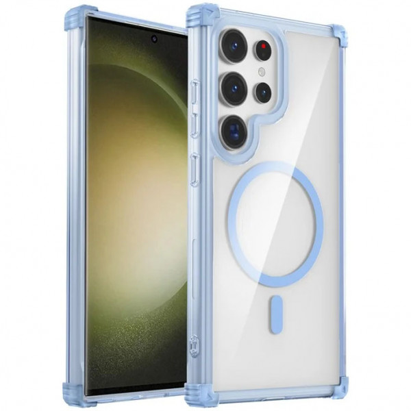 

Чехол RosCase Nature Magnetic с поддержкой MagSafe для Samsung Galaxy S23 Ultra, Синий