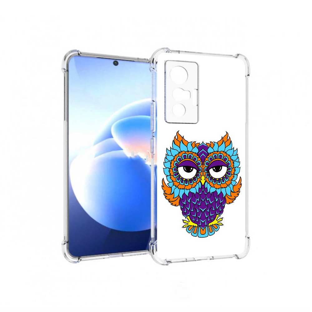 

Чехол MyPads Tocco для Vivo X70 Цветная сова, Прозрачный, Tocco