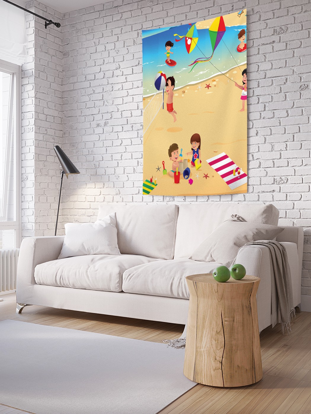 

Вертикальное фотопанно на стену JoyArty Детские игры на пляже 150x200 см, Детские игры на пляже