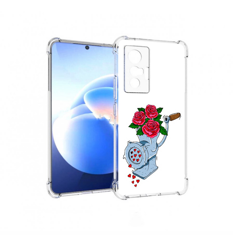 

Чехол MyPads Tocco для Vivo X70 Цветочные сердца, Прозрачный, Tocco