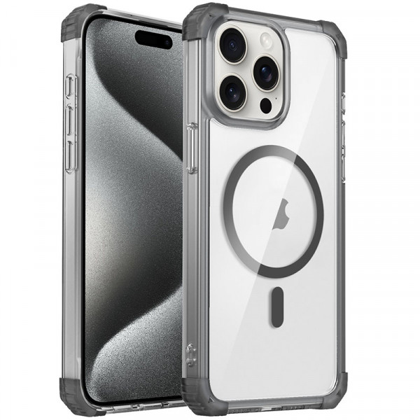 

Чехол RosCase Nature Magnetic поддержка MagSafe для iPhone 15 Pro, Черный