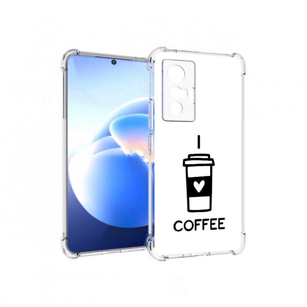 

Чехол MyPads Tocco для Vivo X70 Я люблю кофе, Прозрачный, Tocco
