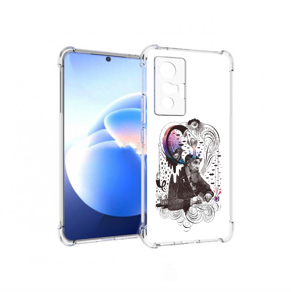 

Чехол MyPads Tocco для Vivo X70 абстракция думающий мужчина, Прозрачный, Tocco